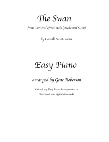 The Swan for EASY PIANO