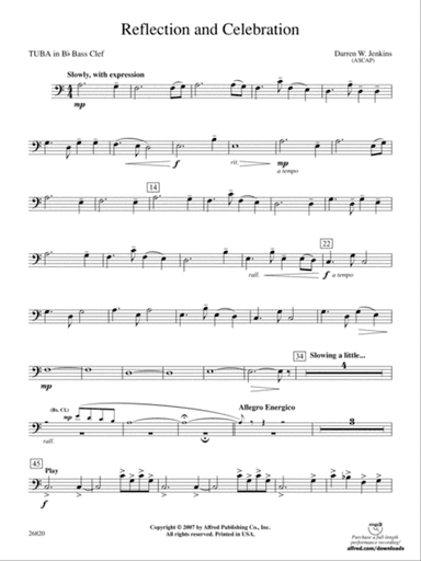 Reflection and Celebration: (wp) B-flat Tuba B.C.