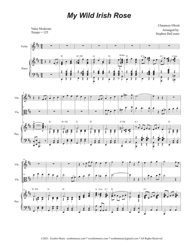 My Wild Irish Rose (Duet for Violin and Viola)