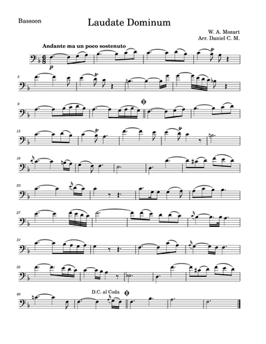 Laudate Dominum for bassoon