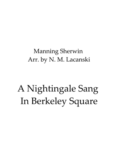 A Nightingale Sang In Berkeley Square