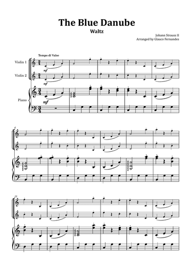 The Blue Danube - Violin Duet with Piano