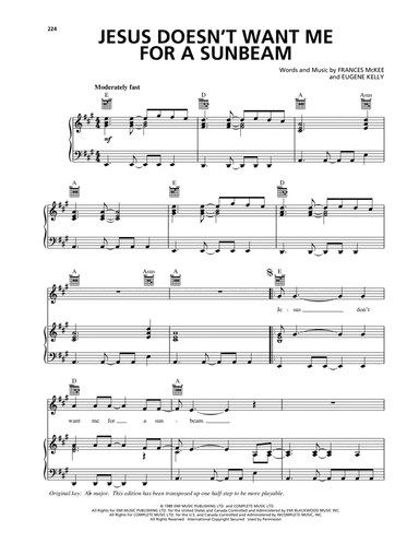 Jesus Doesn't Want Me For A Sunbeam