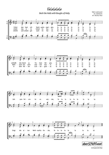 Deck the Halls with Boughs of Holly (deutsch)