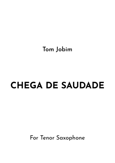 Chega De Saudade (no More Blues)