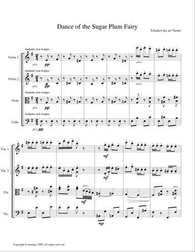 Dance of the Sugar Plum Fairy from the Nutcracker (arranged for String Quartet)