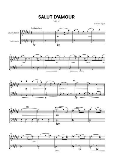 Edward Elgar - Salut d'Amour for Clarinet and Cello
