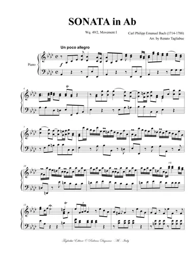 BACH C.P.E., SONATA in Ab