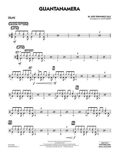 Guantanamera (arr. John Berry) - Drums