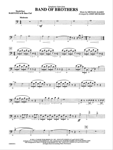 Band of Brothers, Symphonic Suite from: WP B-flat Baritone B.C.