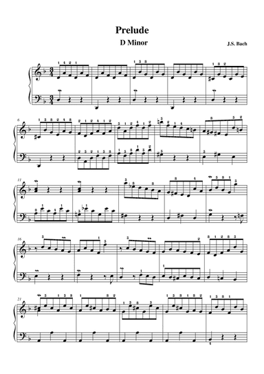 Bach Little Prelude in D Minor BWV 926