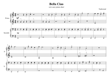 Bella Ciao for piano duet