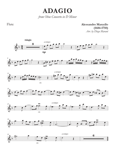 Marcello's Adagio for Flute and Piano
