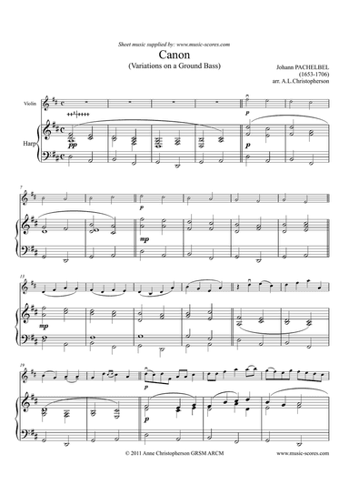 Pachelbel's Canon - Harp and Violin