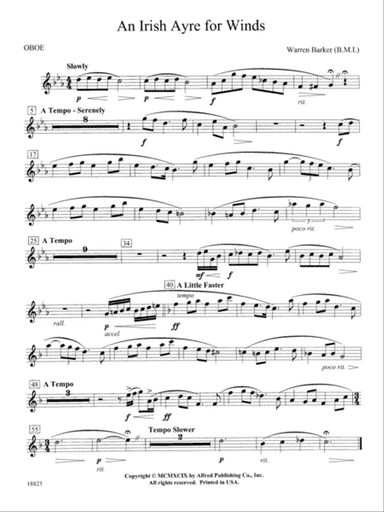 Irish Ayre for Winds: Oboe