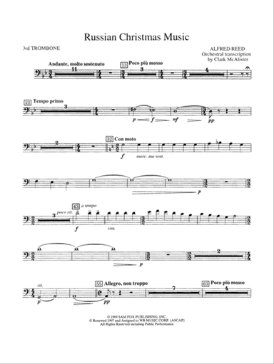 Russian Christmas Music: 3rd Trombone