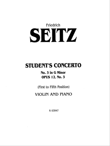 Seitz: Student's Concerto No. 3 in G Minor, Op. 12