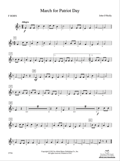 March for Patriot Day: 1st F Horn