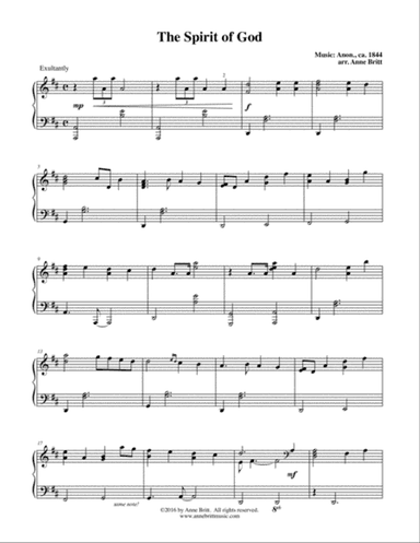 The Spirit of God (piano solo)