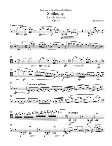 Soliloquy for Solo Bassoon, Op. 23