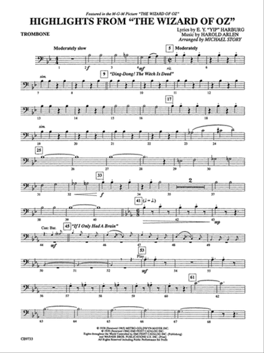 The Wizard of Oz, Highlights from: 1st Trombone