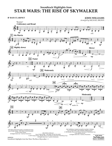 Soundtrack Highlights from Star Wars: The Rise of Skywalker - Bb Bass Clarinet