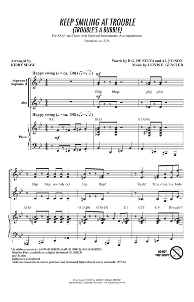 Keep Smiling At Trouble (Trouble's A Bubble) (arr. Kirby Shaw)
