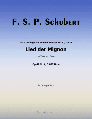 Lied der Mignon, by Schubert, in f sharp minor