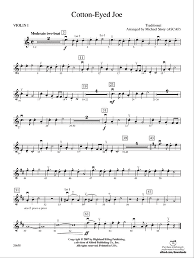 Cotton-Eyed Joe: 1st Violin