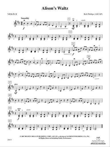 Alison's Waltz: 2nd Violin