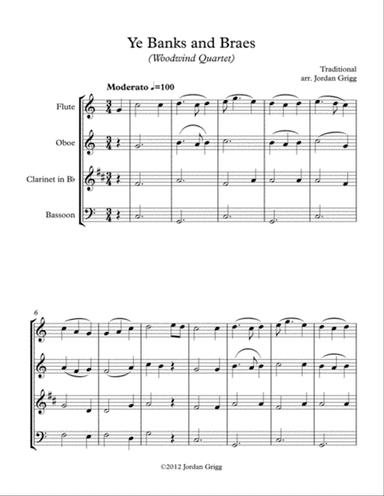 Ye Banks and Braes (Woodwind Quartet)