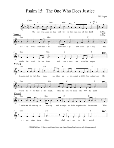 Psalm 15: The One Who Does Justice