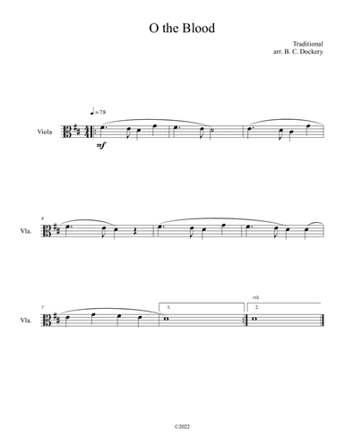 O The Blood (Viola Solo)
