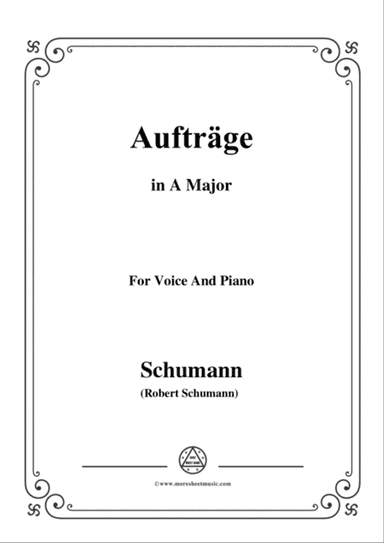Schumann-Aufträge,in A Major,Op.77,No.5,for Voice and Piano