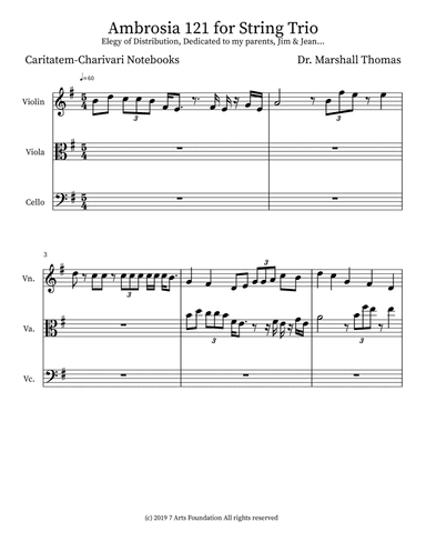 Ambrosia 121 for String Trio