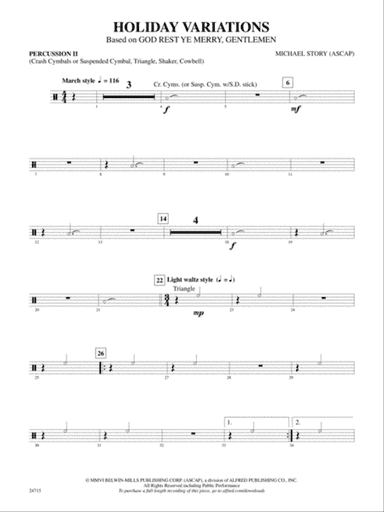 Holiday Variations (Based on "God Rest Ye Merry, Gentlemen"): 2nd Percussion