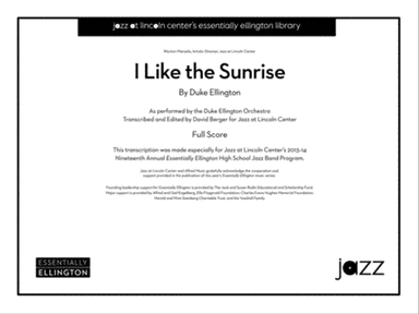 I Like the Sunrise (from the Liberian Suite): Score