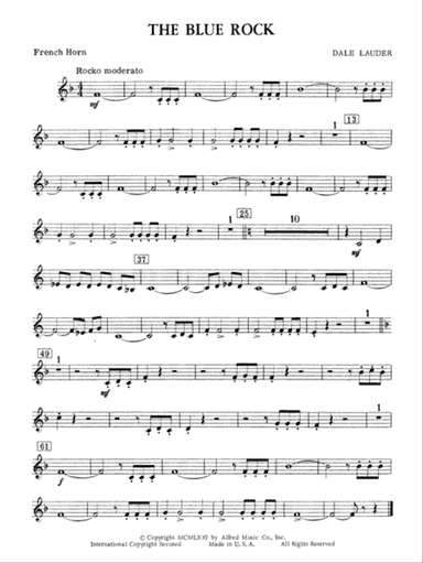 The Blue Rock (with optional Drum Set part): 1st F Horn