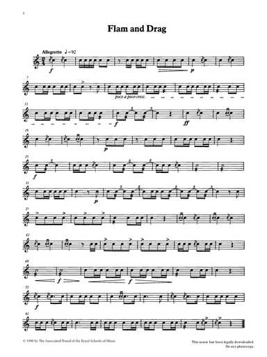 Flam and Drag from Graded Music for Snare Drum, Book I