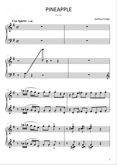 'Pineapple' - Piano Duet for Two Pianos