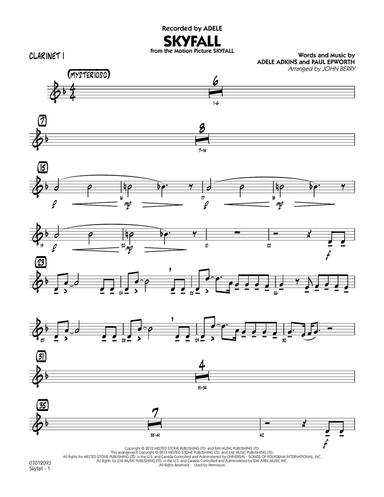Skyfall - Bb Clarinet 1