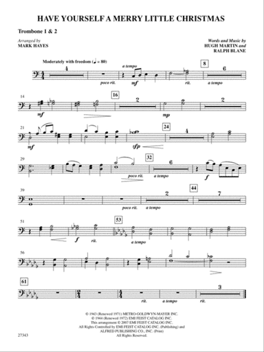 Have Yourself a Merry Little Christmas: 1st & 2nd Trombones
