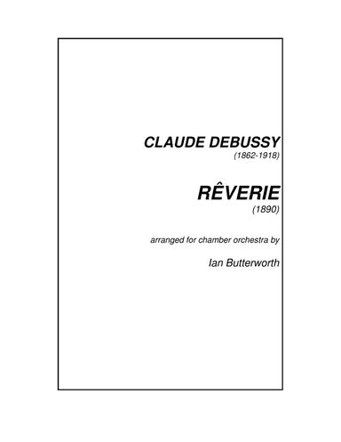 DEBUSSY Rêverie for chamber orchestra