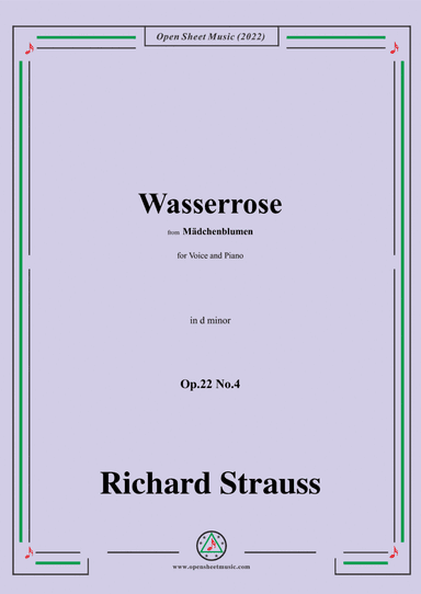 Richard Strauss-Wasserrose,Op.22 No.4,in d minor