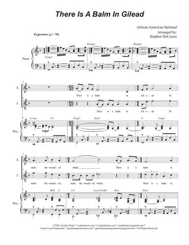 There Is A Balm In Gilead (2-part choir - (Soprano and Tenor)