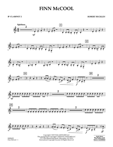 Finn McCool - Bb Clarinet 2