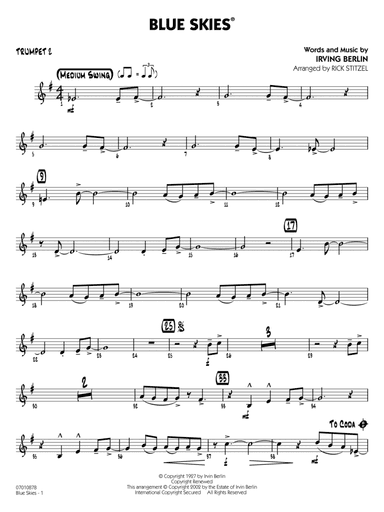 Blue Skies (arr. Rick Stitzel) - Trumpet 2