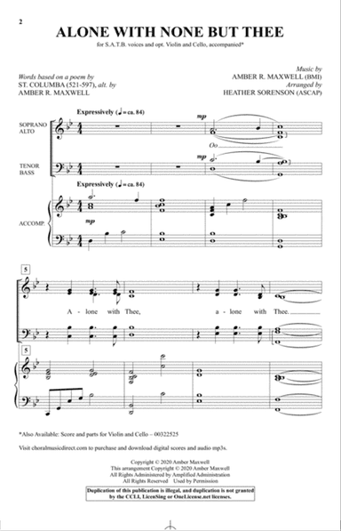 Alone With None But Thee (arr. Heather Sorenson)
