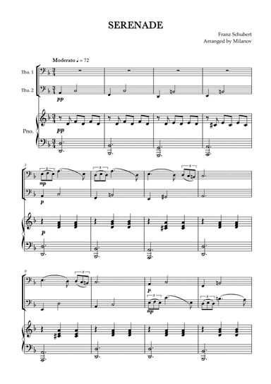 Serenade | Schubert | Tuba duet and piano