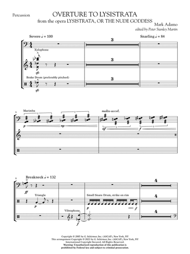 Overture to Lysistrata (arr. Peter Stanley Martin) - Percussion